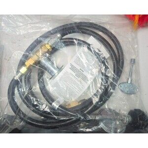 LP Propane Gas Hose, Regulator, and Valve Kit w/ Gas Key (For Fire Pit / Gas Log